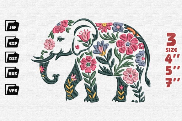 Colorful Folk Art Floral Elephant Embroidery Review