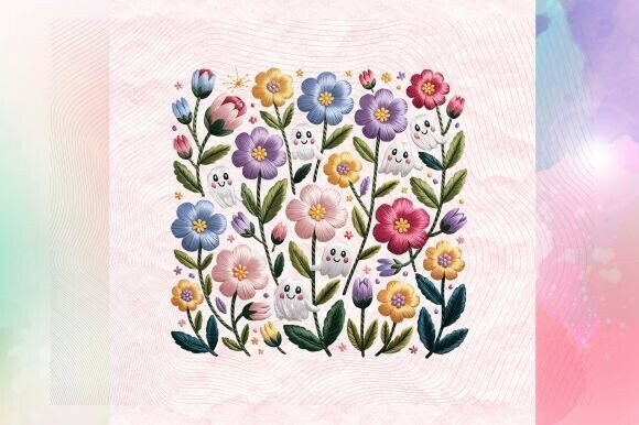 Cute Floral Embroidery Style Ghosts Review