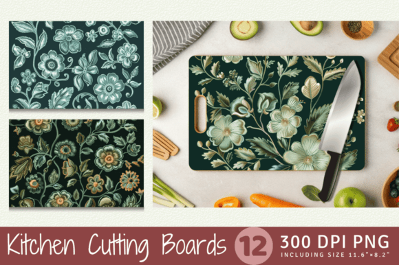 Dusty Green Floral Embroidery Cutting Board Design Review