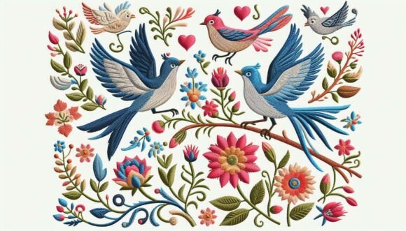 Embroidery Floral Birds Design Review