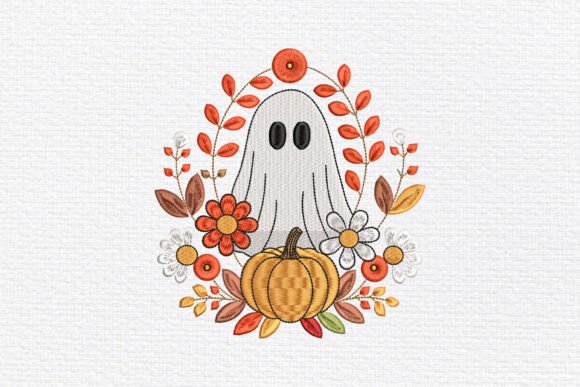 Floral Ghost Pumpkin Embroidery Design Review