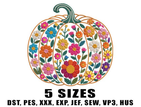 Pumpkin Floral Fall Embroidery Design Review