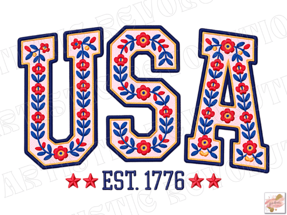 Review: Floral Embroidery USA Png Retro America