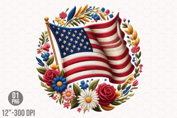 Reviewing Embroidery Floral America Flag for Small Shops