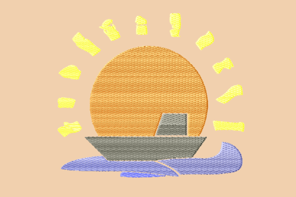 Sunset Fishing Boat Embroidery Review